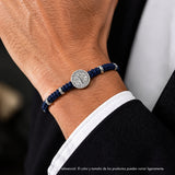 Pulsera de Plata 925 Tejida Azul San Benito