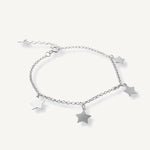 pulsera de 4 estrellitas colgantes elaboradas en plata 925 para AMBAR joyería