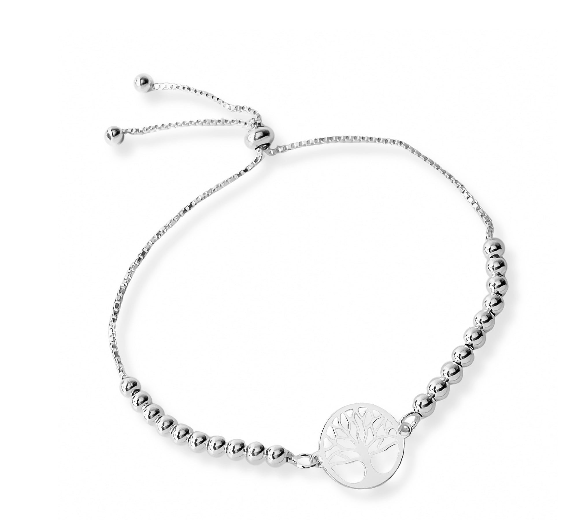 pulsera arbol de la vida con sistema regulable elaborada en plata 925 de AMBAR Joyería Fina