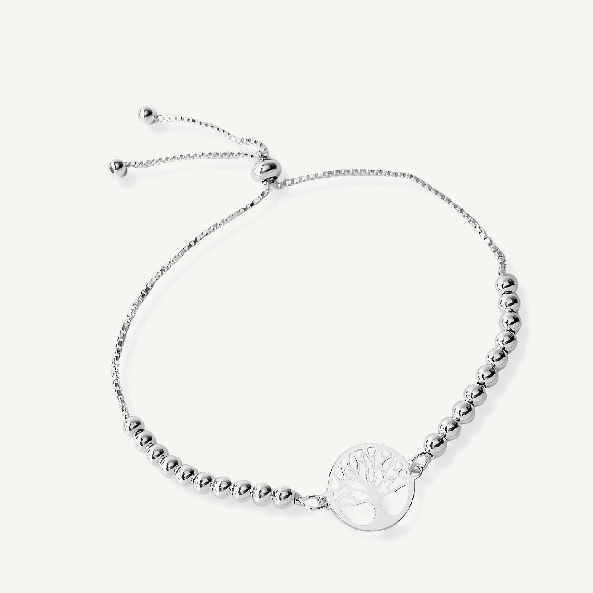 pulsera arbol de la vida con sistema regulable elaborada en plata 925 de AMBAR Joyería Fina
