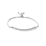 pulsera barrita cordon con sitema regulable elaborada en plata 925 de AMBAR Joyería Fina