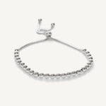 pulsera Anika con bolitas y sistema regulable elaborada en plata 925 de AMBAR Joyería Fina
