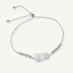 pulsera buho simbolo de sabiduria con bolitas y sistema regulable elaborada en plata 925 de AMBAR Joyería Fina