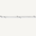 pulsera satélite de doble cadenas con bolitas  de cerca elaborada en plata 925 para AMBAR joyería