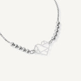pulsera corazon origami con sistema regulable elaborada en plata 925 de AMBAR Joyería Fina