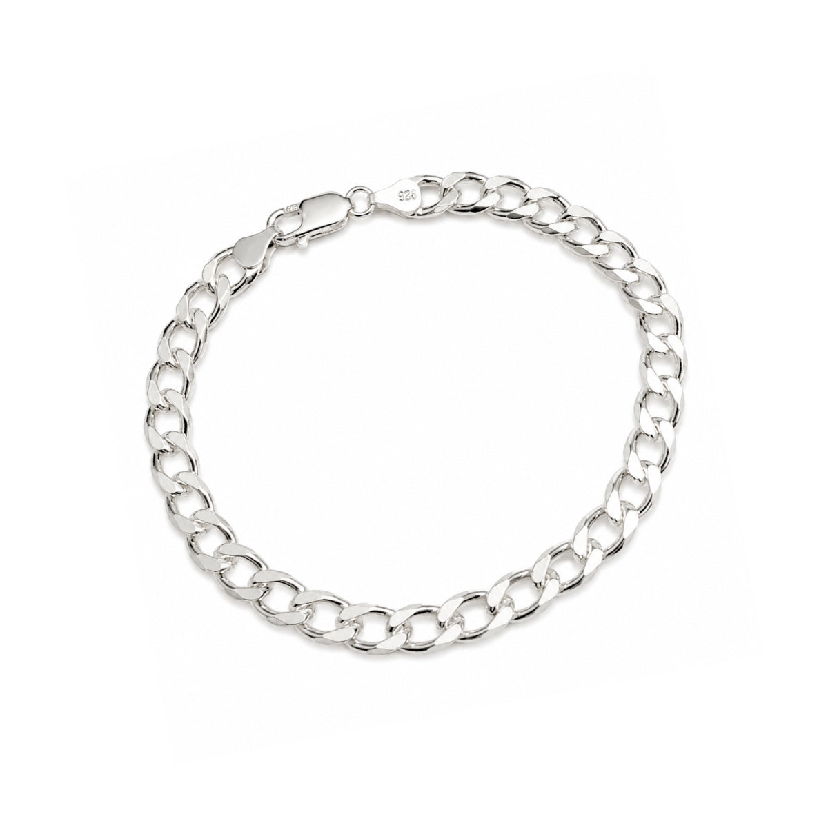 Pulsera Cubana Prime para hombre en plata 925 brillante con eslabones clásicos de AMBAR joyería fina