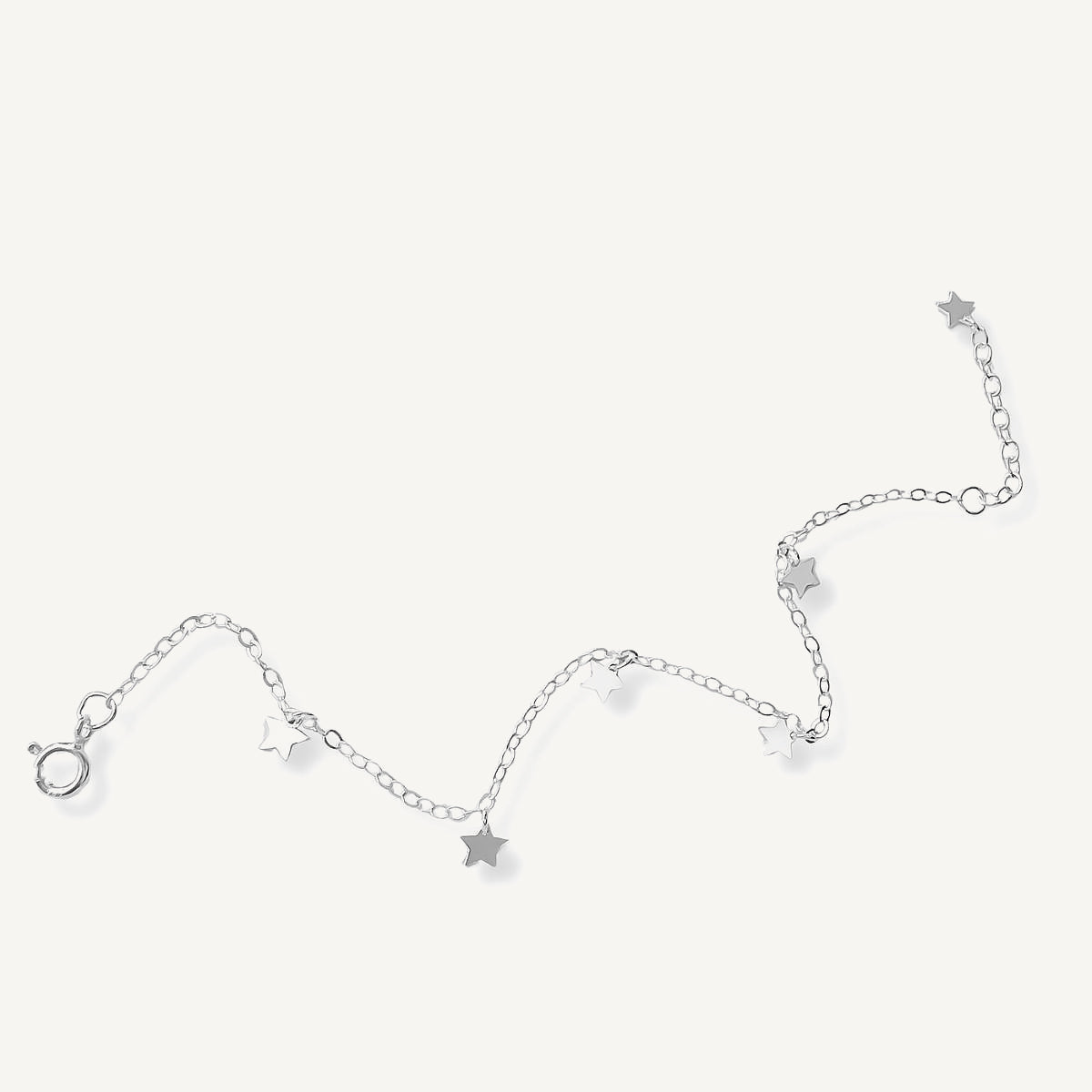 pulsera de estrellitas colgantes al detalle elaboradas en plata 925 para AMBAR joyería