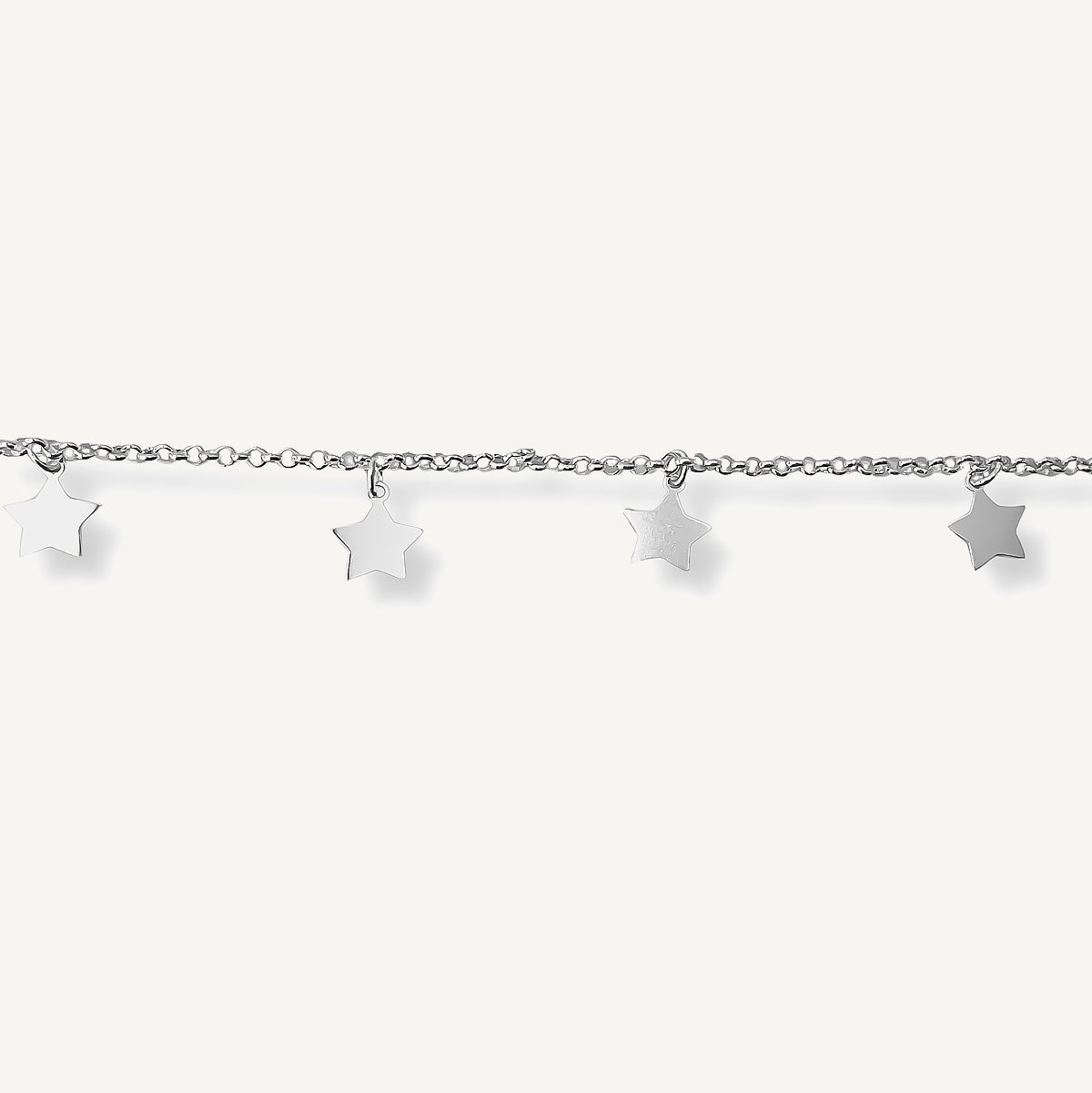 pulsera de estrellitas colgantes al detalle elaboradas en plata 925 para AMBAR joyería