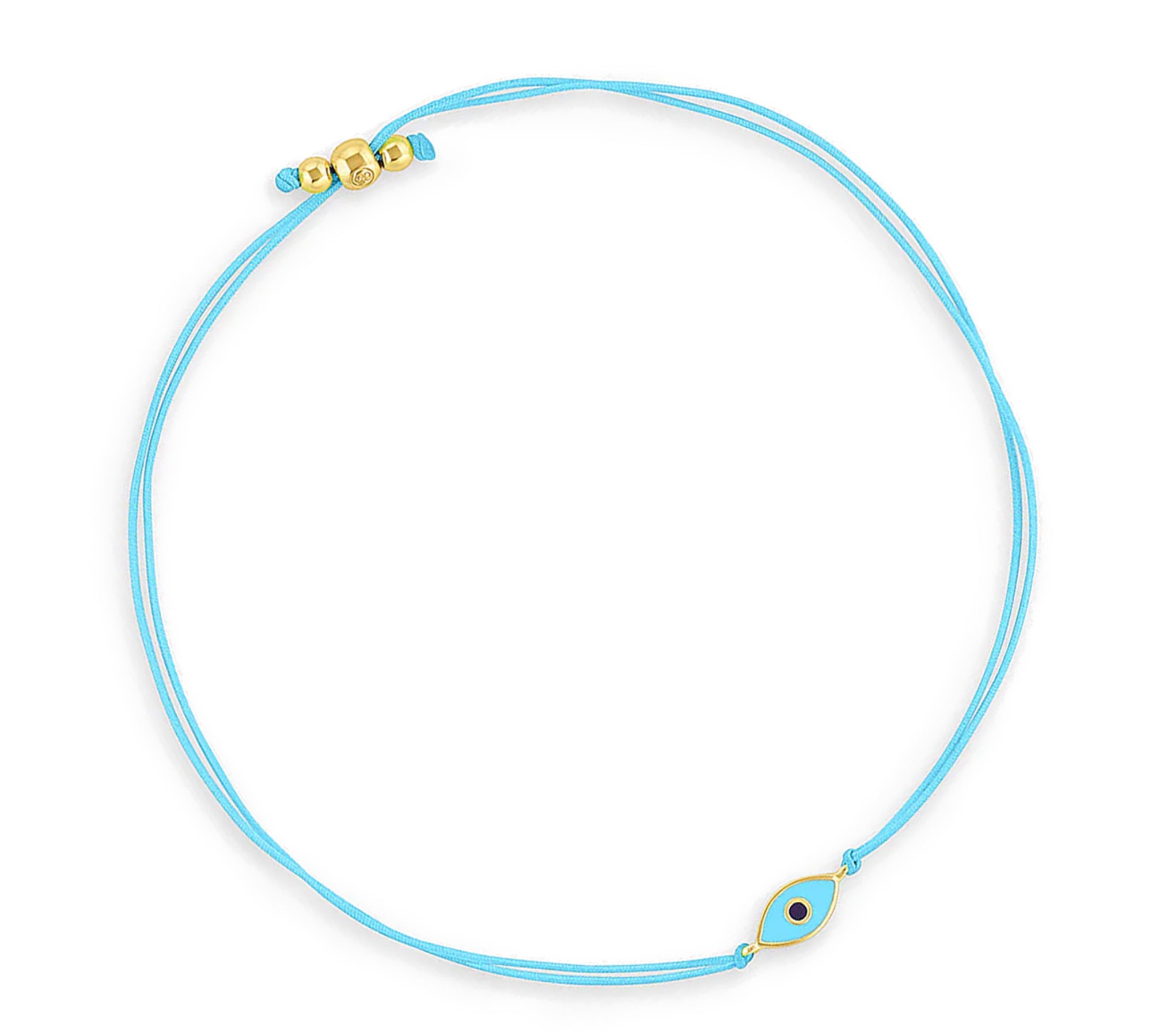 Pulsera hilo celeste evil eye enchapada en oro 18K de AMBAR joyería fina