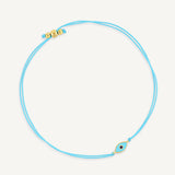 Pulsera hilo celeste evil eye enchapada en oro 18K de AMBAR joyería fina