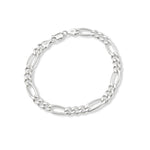 Pulsera Fígaro Legacy para hombre en plata 925 brillante con eslabones alargados de AMBAR joyería fina