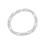 Pulsera Fígaro Legacy para hombre en plata 925 brillante con eslabones alargados de AMBAR joyería fina