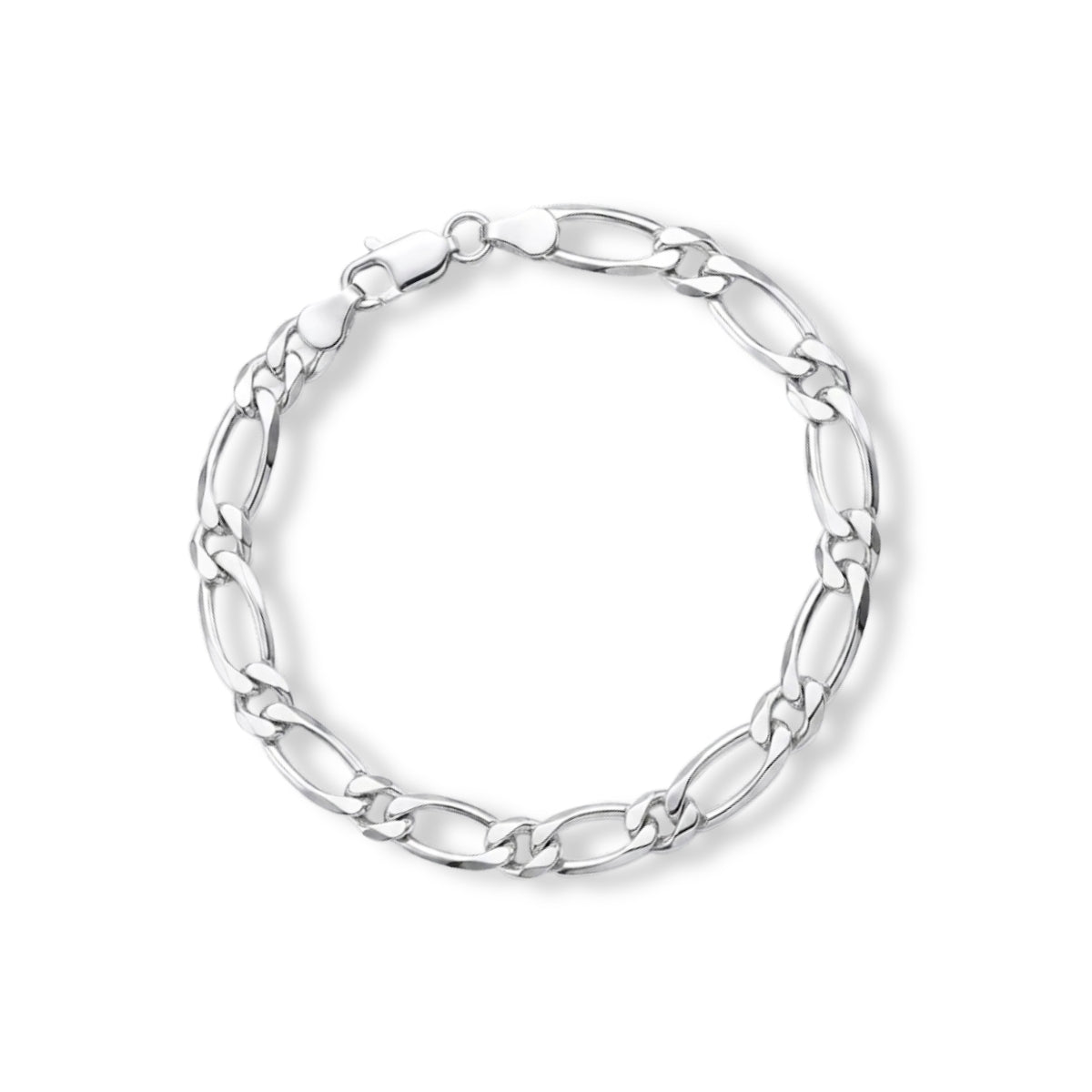 Pulsera Fígaro Prime para hombre en plata 925 brillante con eslabones alargados de AMBAR joyería fina