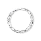 Pulsera Fígaro Prime para hombre en plata 925 brillante con eslabones alargados de AMBAR joyería fina