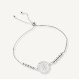 pulsera flor calada con sistema  regulable elaborada en plata 925 de AMBAR Joyería Fina