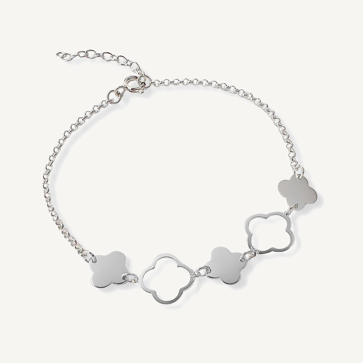 pulsera de plata 925 con flor calada .