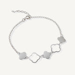 pulsera de plata 925 con flor calada .