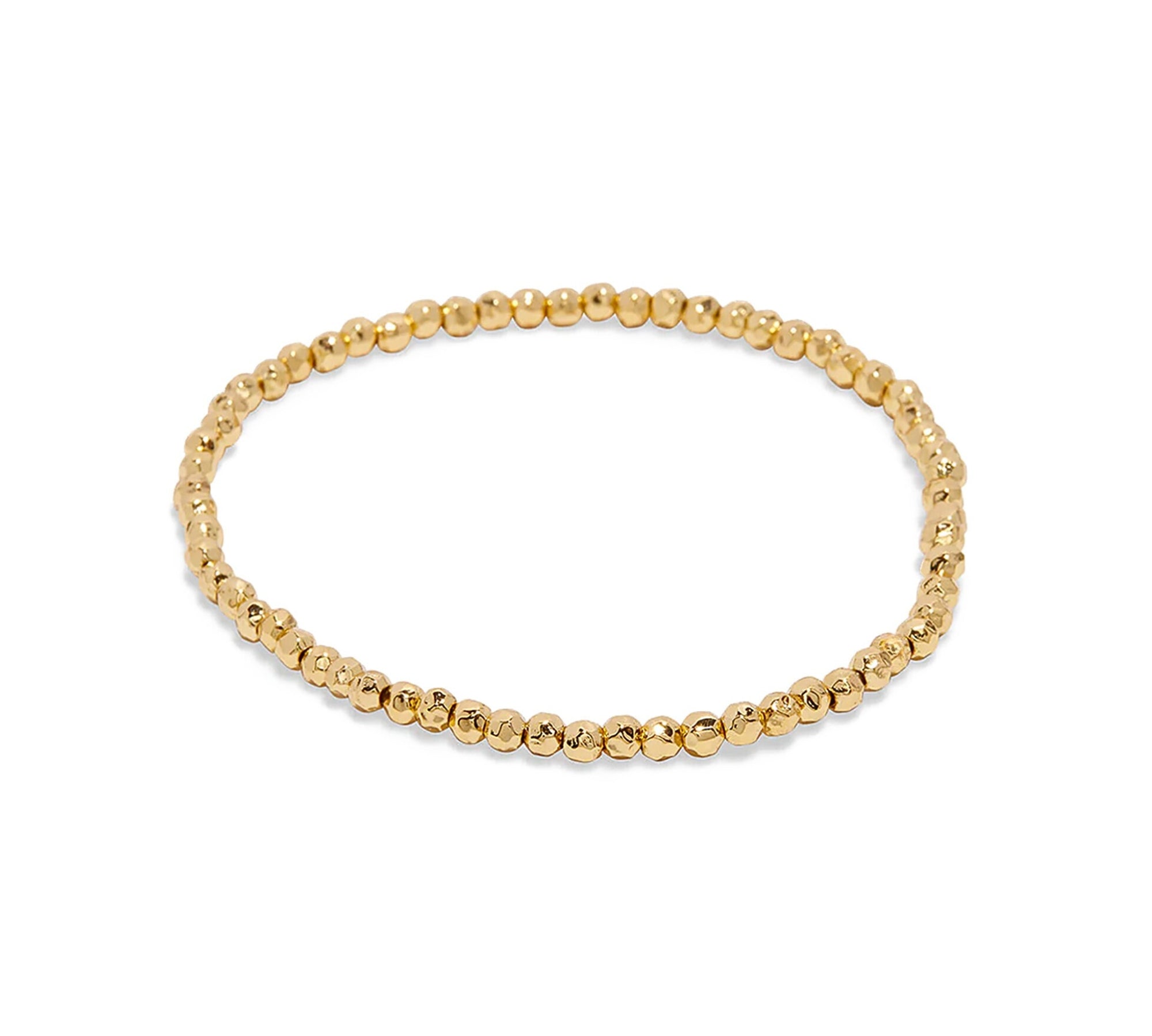pulsera gypsi de bolitas facetadas echapada en oro 18k de AMBAR Joyería fina