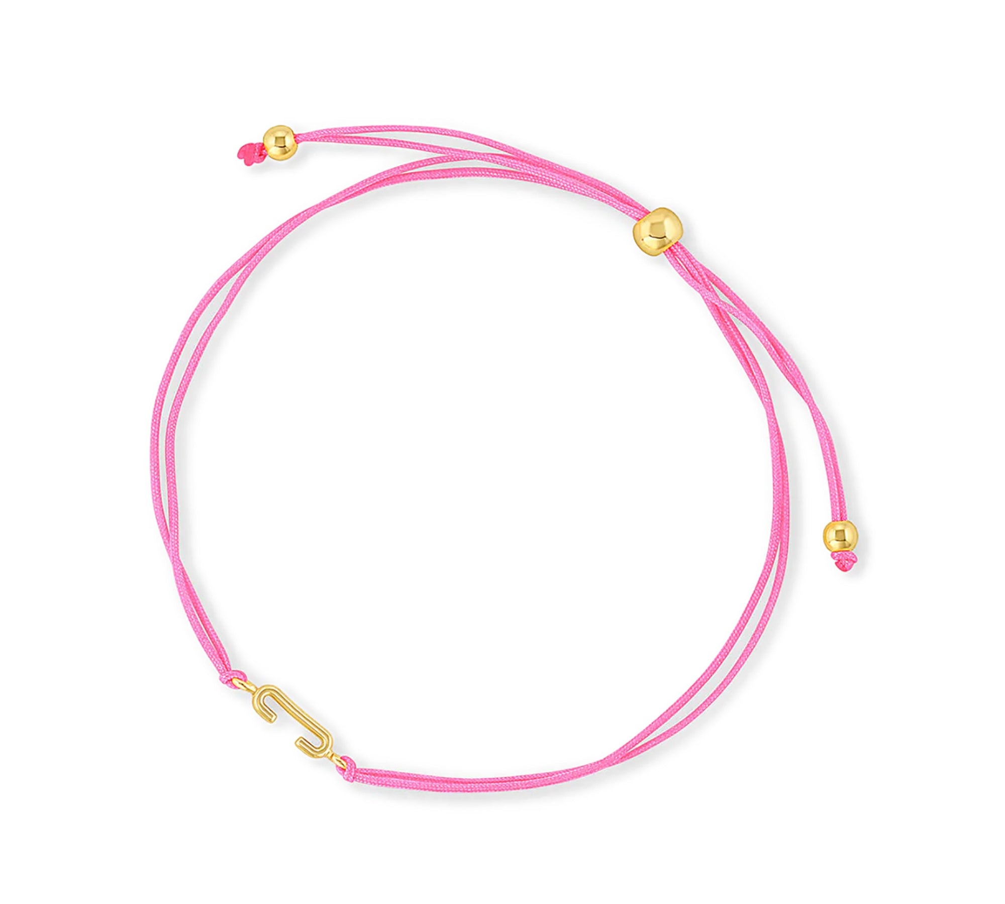 Pulsera hilo fuccia con letra c enchapada en oro 18K de AMBAR joyería fina