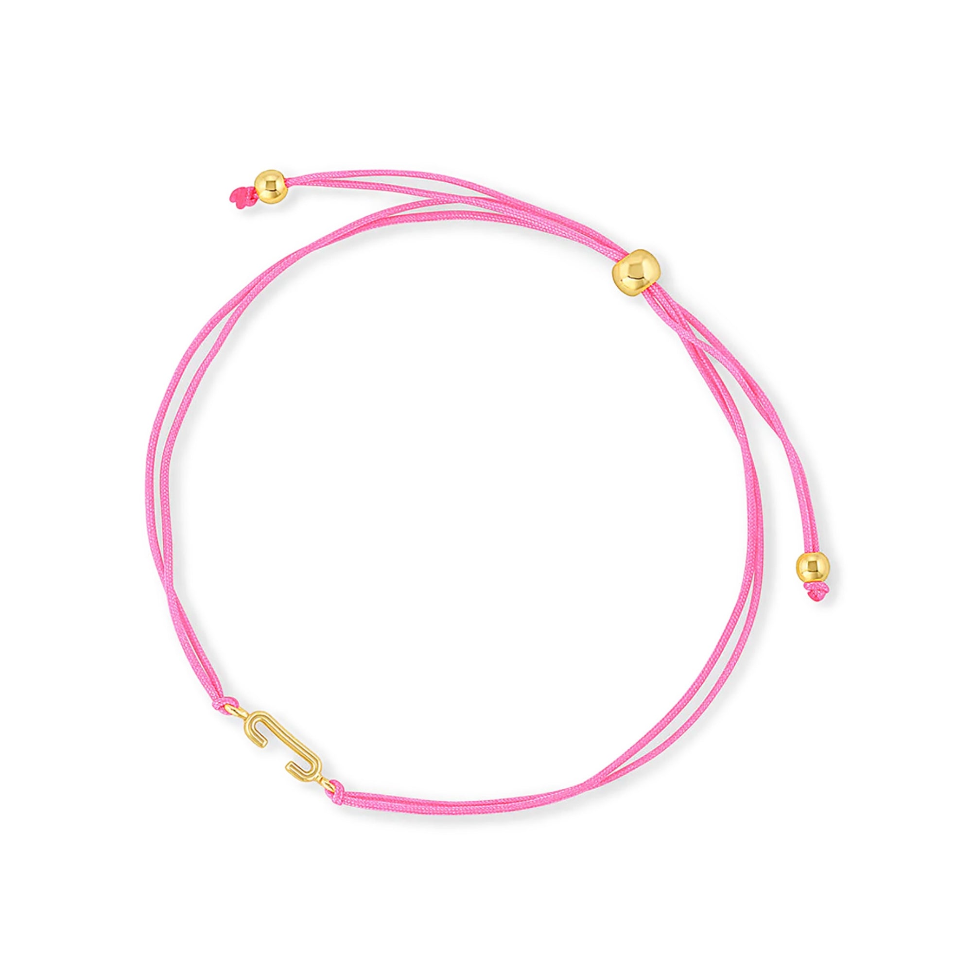 Pulsera hilo fuccia con letra c enchapada en oro 18K de AMBAR joyería fina