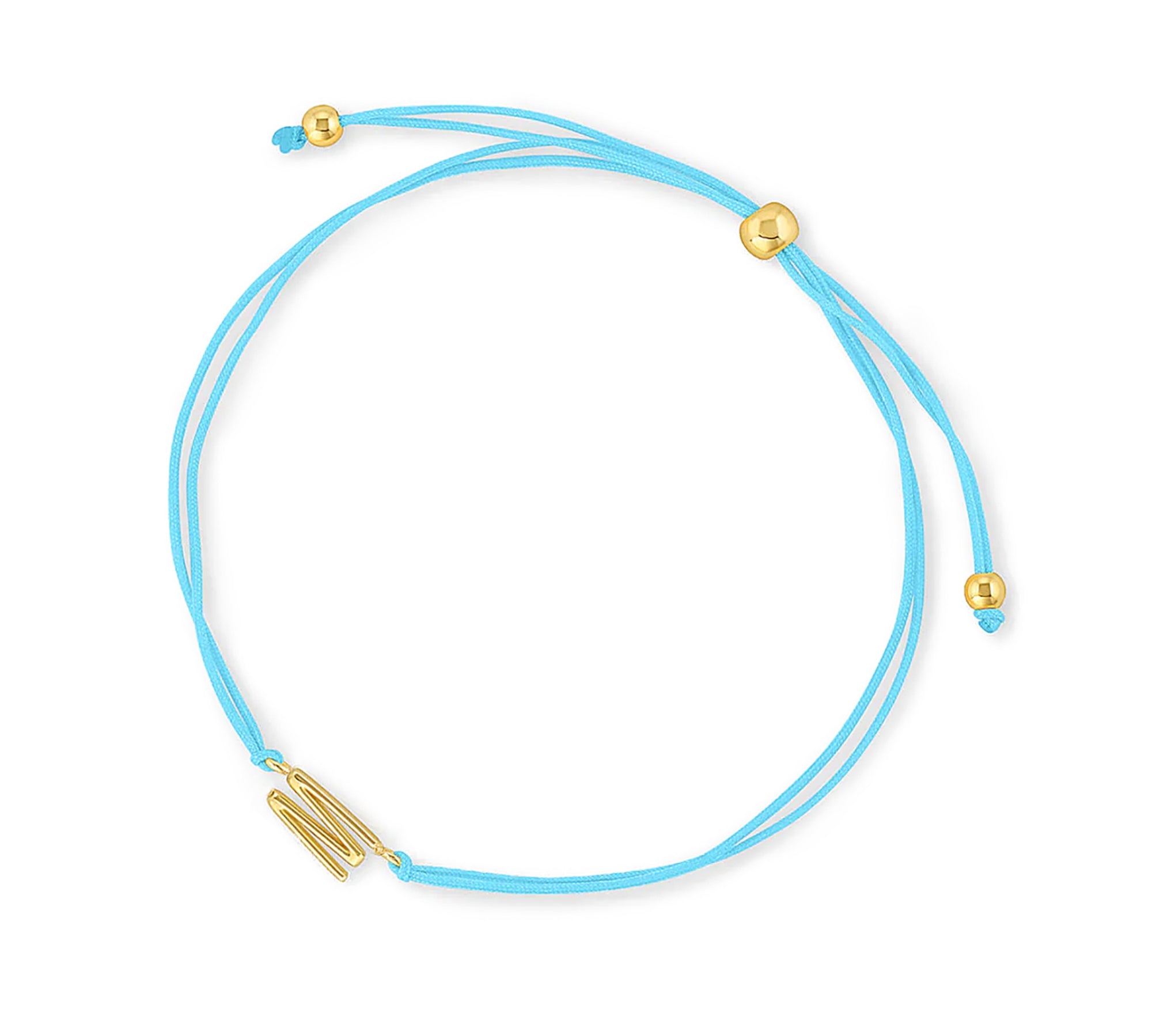 Pulsera hilo rosa con inicial  S enchapada en oro 18K de AMBAR joyería fina