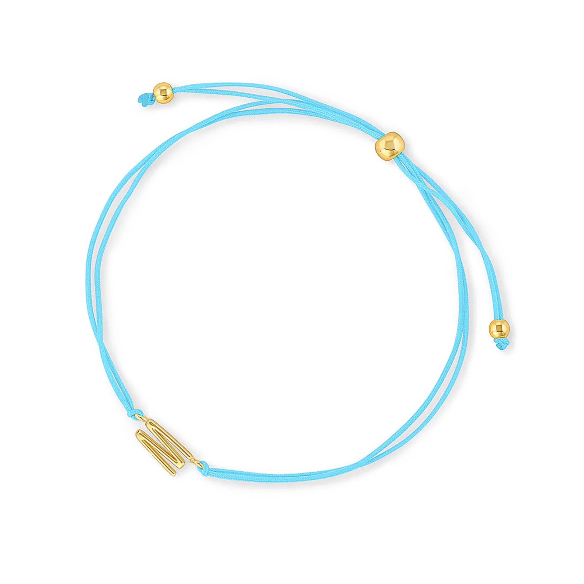 Pulsera hilo rosa con inicial  S enchapada en oro 18K de AMBAR joyería fina