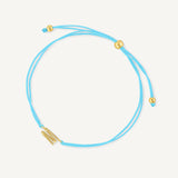 Pulsera hilo rosa con inicial  S enchapada en oro 18K de AMBAR joyería fina