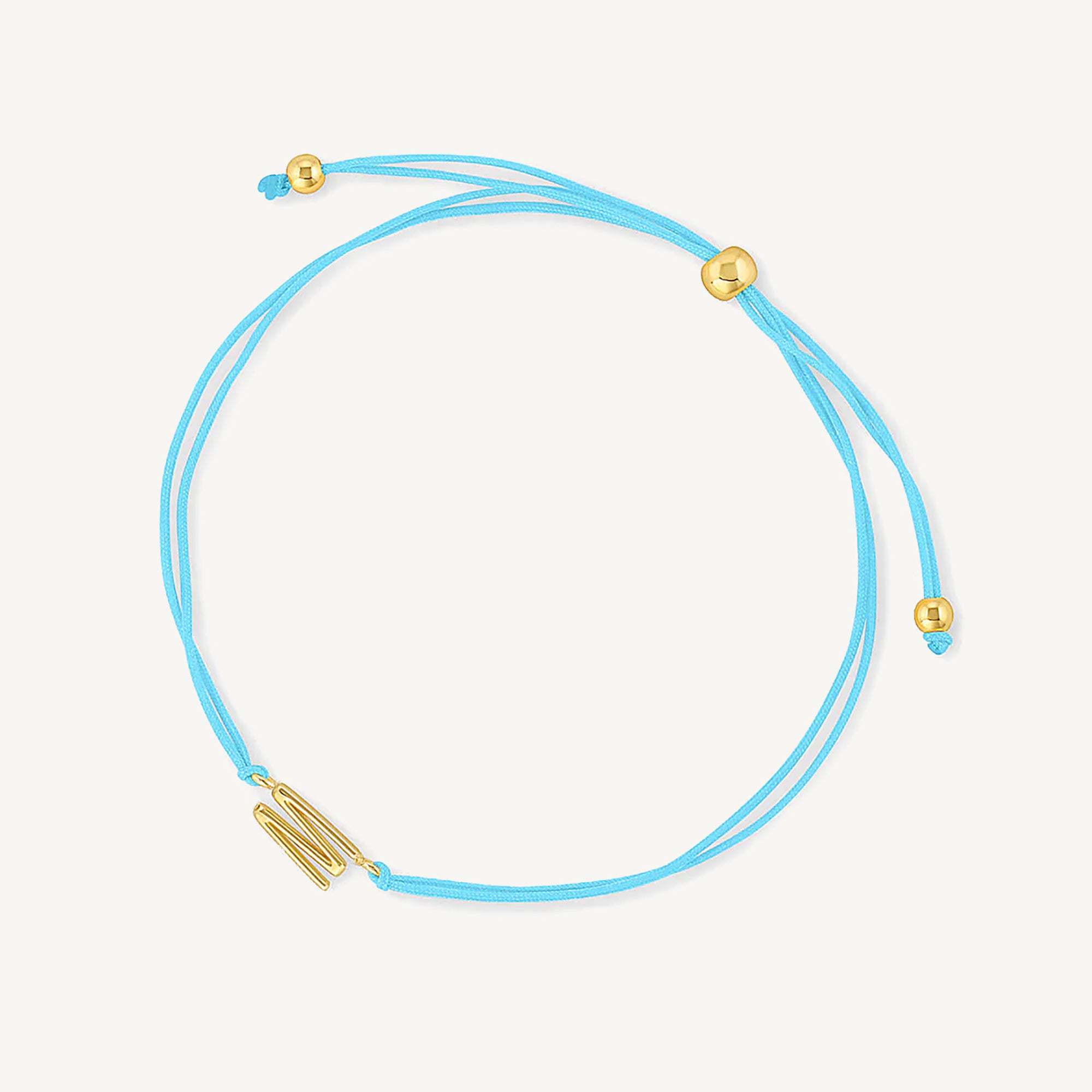 Pulsera hilo rosa con inicial  S enchapada en oro 18K de AMBAR joyería fina