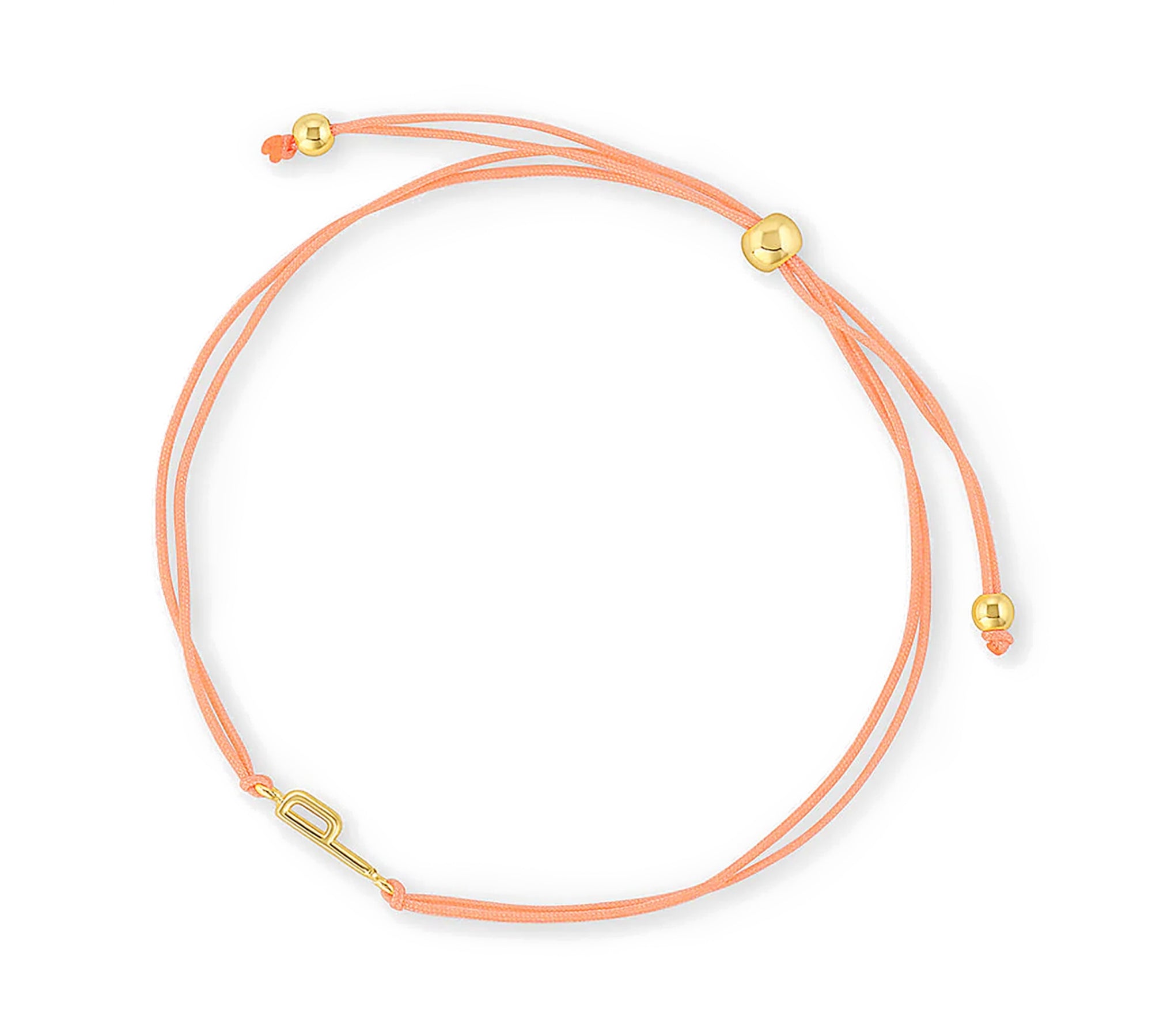 Pulsera hilo nude con letra p enchapada en oro 18K de AMBAR joyería fina