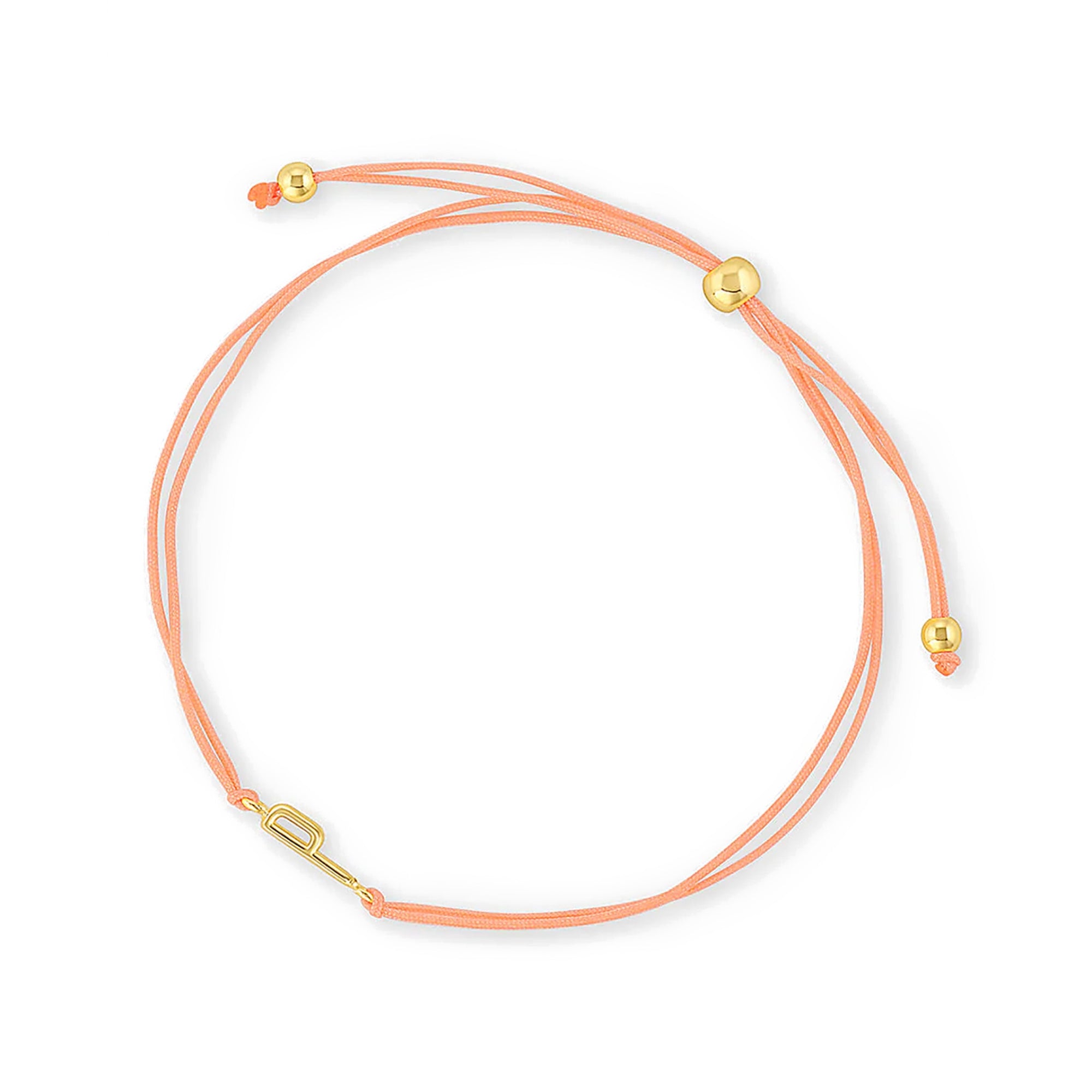 Pulsera hilo nude con letra p enchapada en oro 18K de AMBAR joyería fina