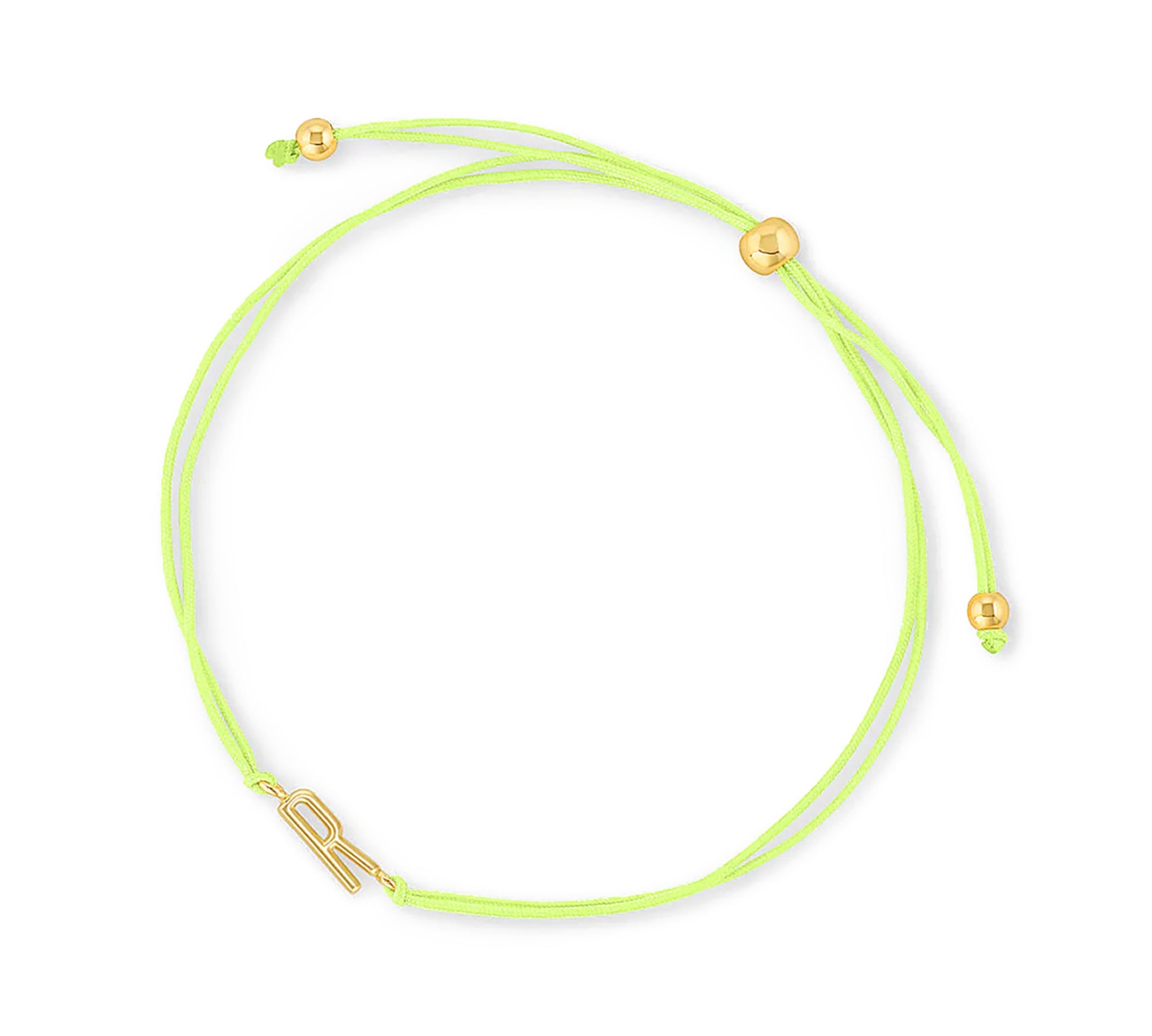 Pulsera hilo amarillo con letra c enchapada en oro 18K de AMBAR joyería fina