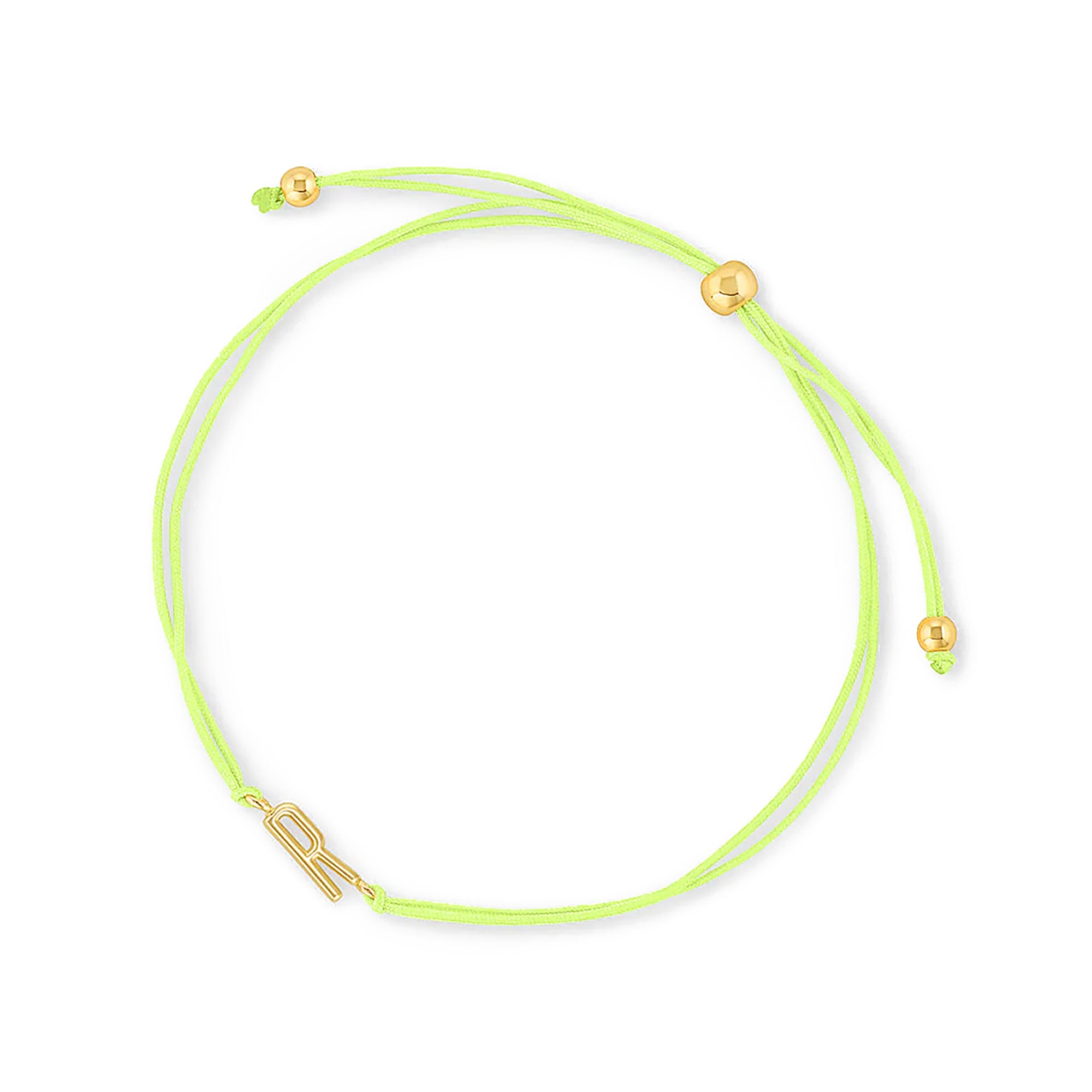 Pulsera hilo amarillo con letra c enchapada en oro 18K de AMBAR joyería fina