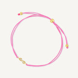 Pulsera hilo rosa letra S enchapada en oro 18K de AMBAR joyería fina