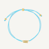 Pulsera hilo turquesa con inicial  m enchapada en oro 18K de AMBAR joyería fina