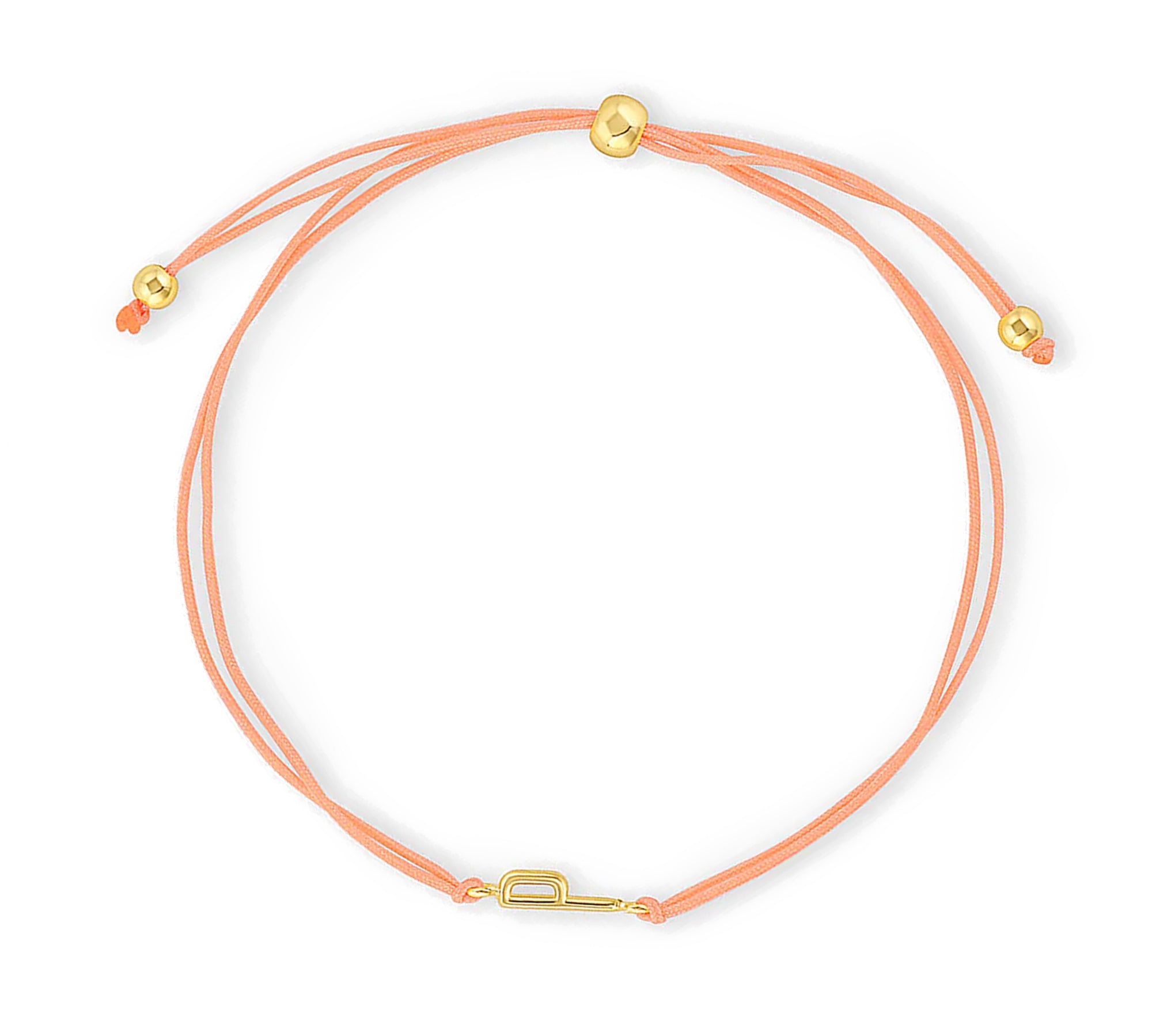 Pulsera hilo nude con inicial  p enchapada en oro 18K de AMBAR joyería fina