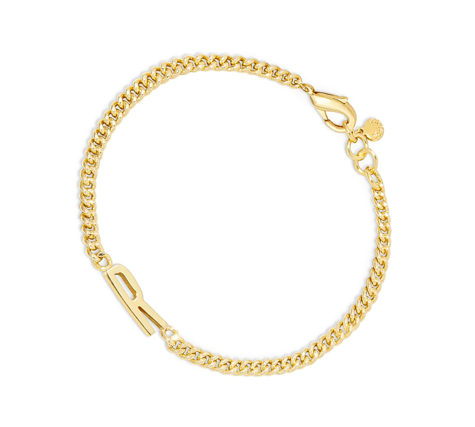 Pulsera Wilder inicial r enchapada en oro 18K de AMBAR joyería fina