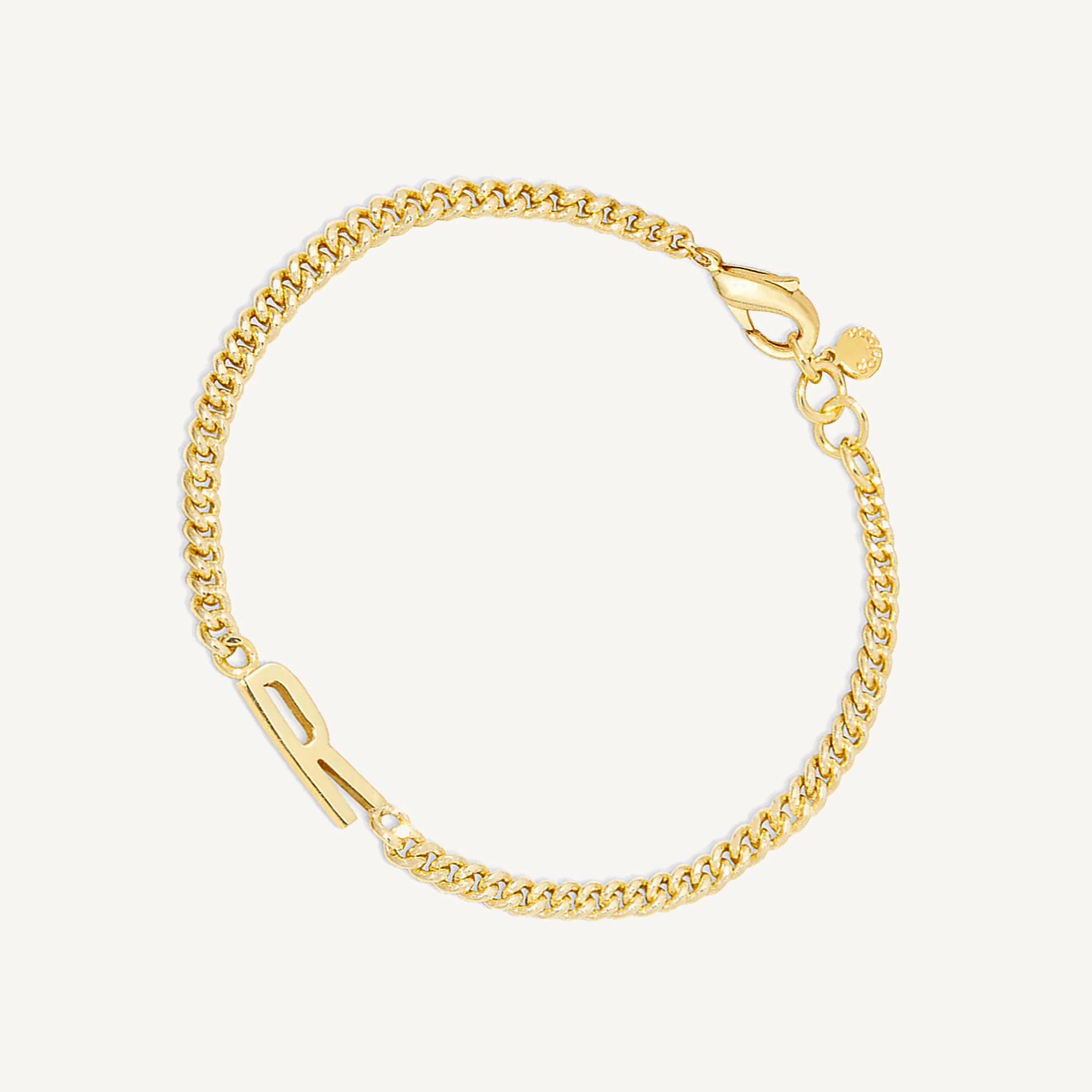 Pulsera Wilder inicial r enchapada en oro 18K de AMBAR joyería fina