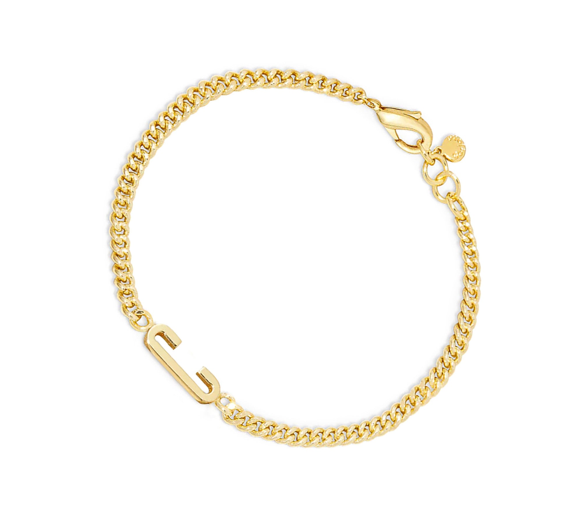 Pulsera Wilder inicial c enchapada en oro 18K de AMBAR joyería fina