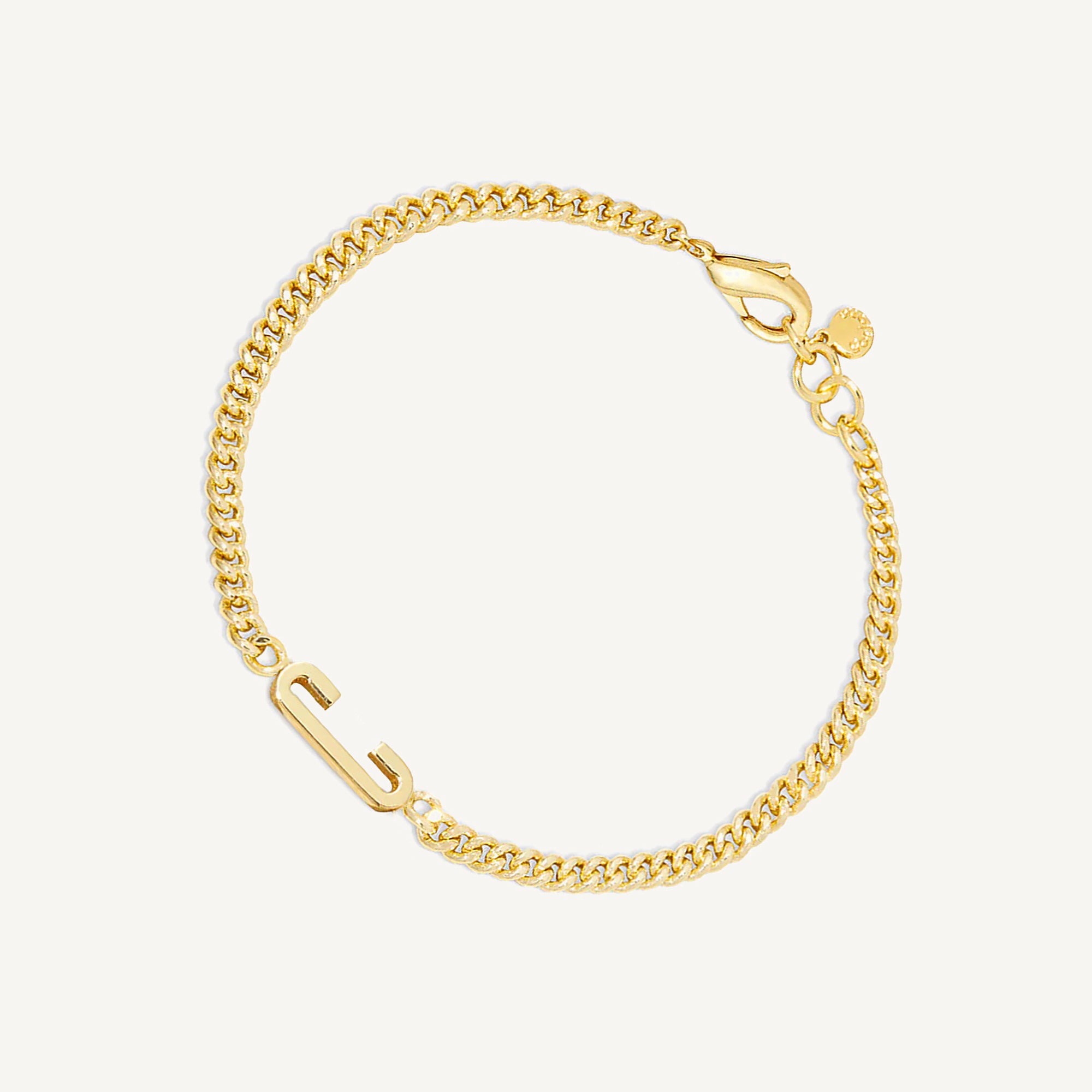 Pulsera Wilder inicial c enchapada en oro 18K de AMBAR joyería fina