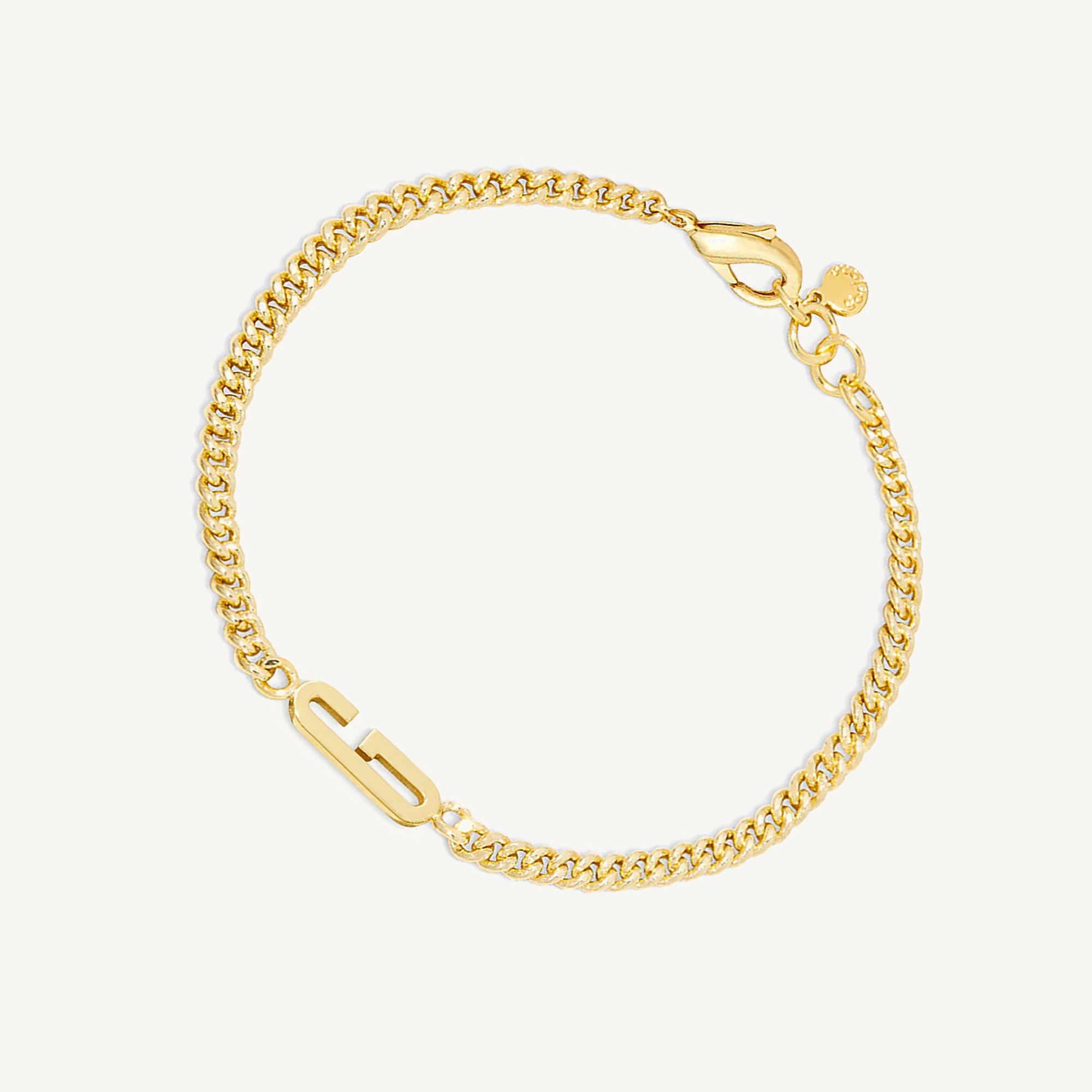 Pulsera Wilder inicial g enchapada en oro 18K de AMBAR joyería fina