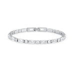 Pulsera tennis Baguette circonita enchapada en rodio de AMBAR joyería fina