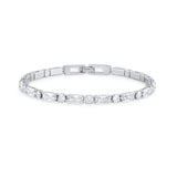 Pulsera tennis Baguette circonita enchapada en rodio de AMBAR joyería fina