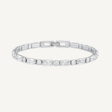 Pulsera tennis Baguette circonita enchapada en rodio de AMBAR joyería fina