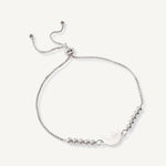 pulsera lunita y estrella con sistema  regulable elaborada en plata 925 de AMBAR Joyería Fina