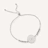 pulsera mandala florecer con sistema regulable elaborada en plata 925 de AMBAR joyería