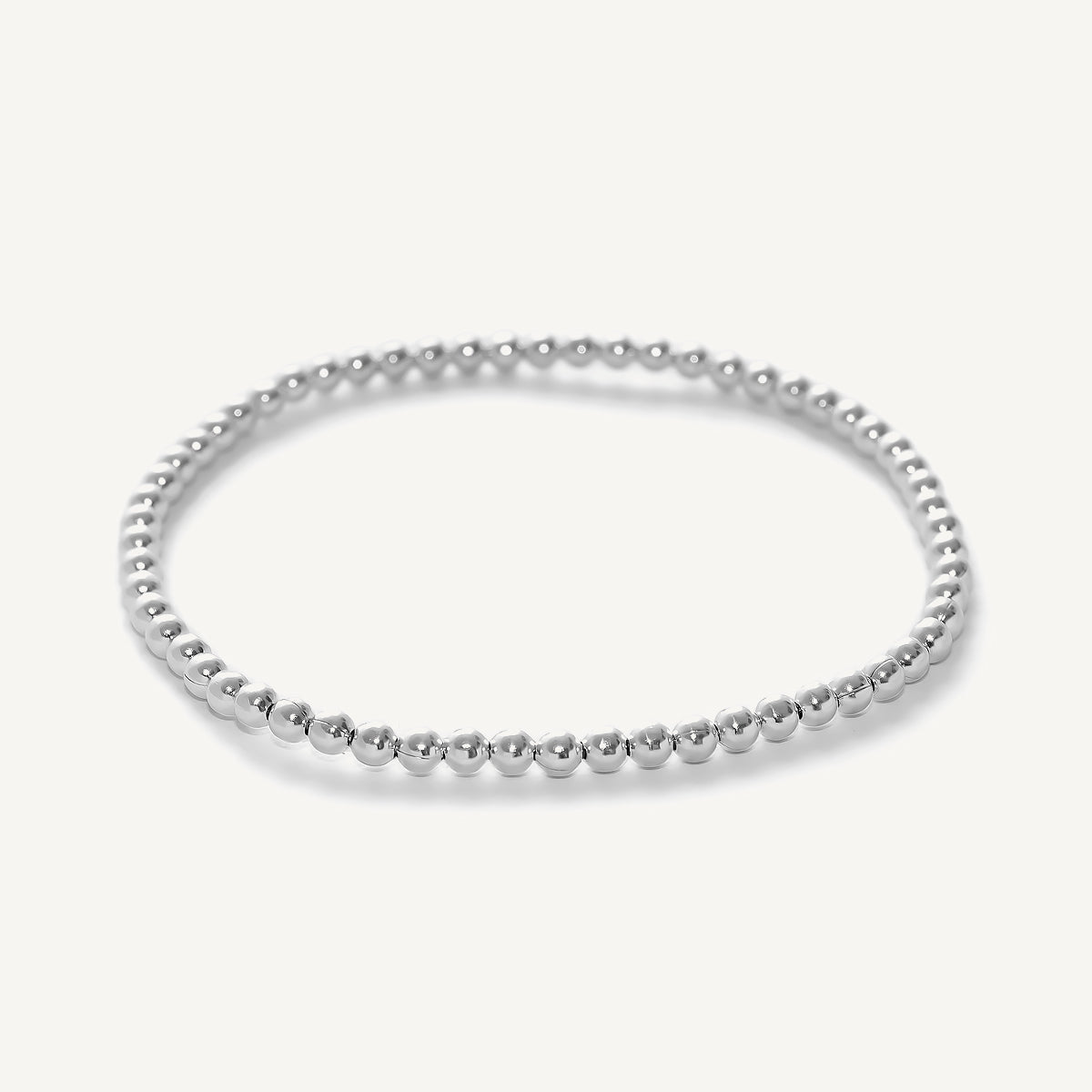 Pulsera mandy de bolitas con sistema elasticado, ajustable elaborada en plata 925 por AMBAR joyería