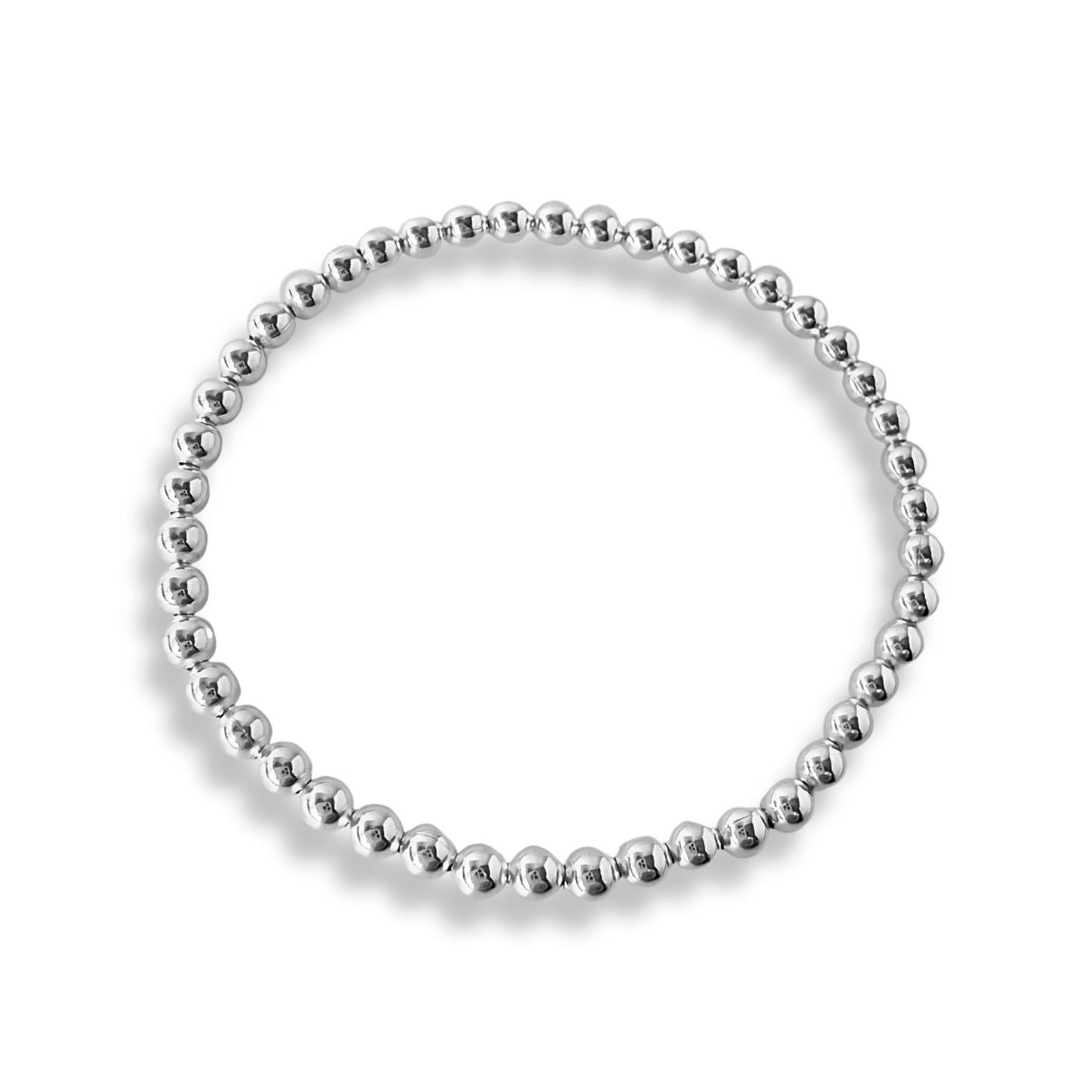 Pulsera mandy de bolitas 4 mm con sistema elasticado, ajustable elaborada en plata 925 por AMBAR joyería