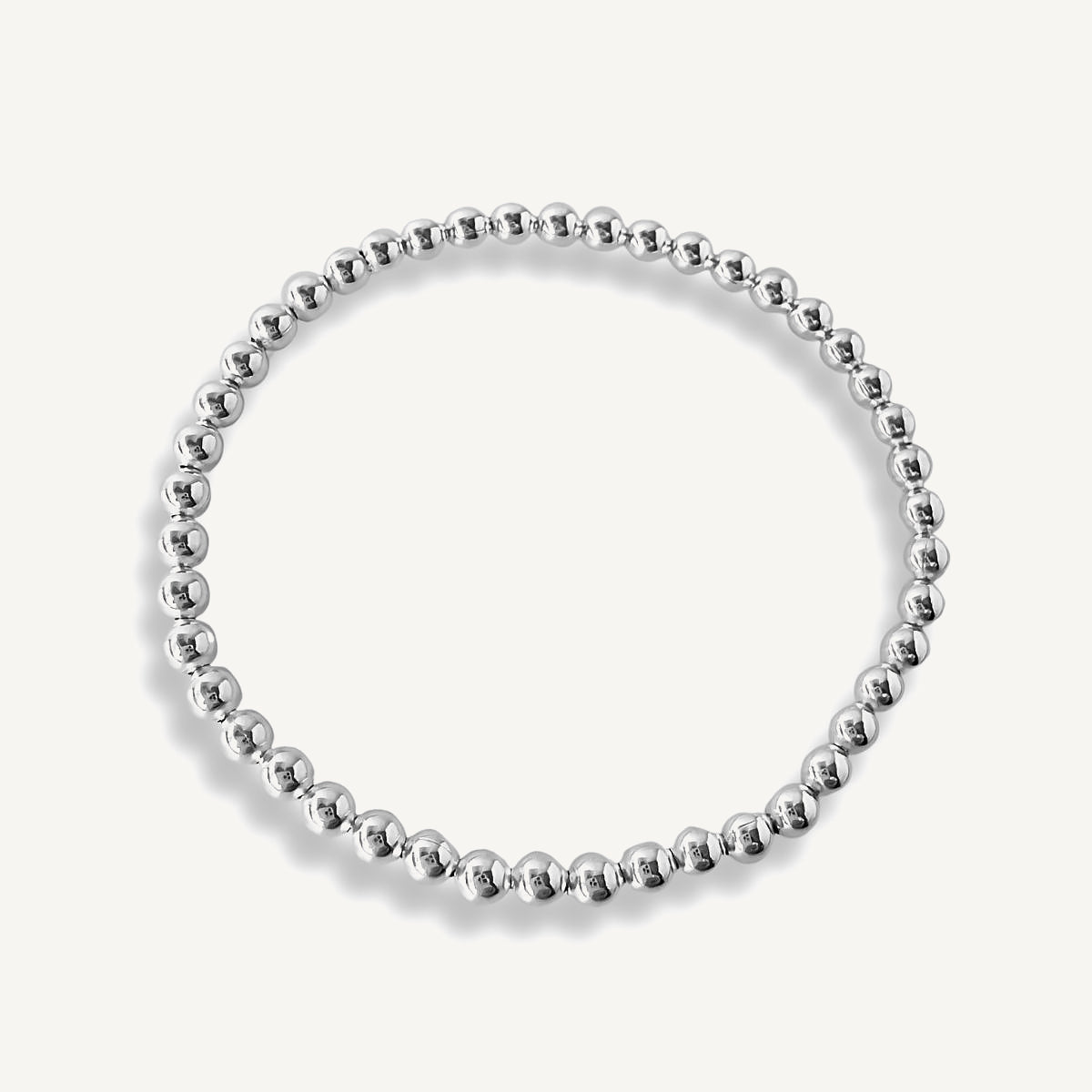 Pulsera mandy de bolitas 4 mm con sistema elasticado, ajustable elaborada en plata 925 por AMBAR joyería