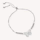 pulsera mariposa calada con sistema regulable elaborada en plata 925 de AMBAR Joyería Fina