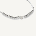 pulsera corazón morela al detalle con sistema regulable elaborada en plata 925 de AMBAR Joyería Fina